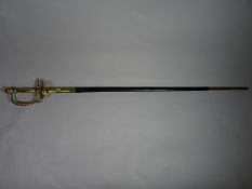 A Diplomatic Service Pattern Court sword by Wilkinson in a leather and brass scabbard