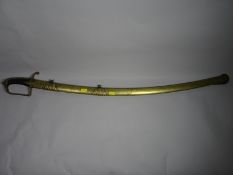 A nineteenth century Officer's dress sword with brass scabbard and fittings, 33 ins ( 84 cms) blade