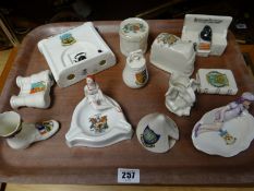 Twelve crested china pieces