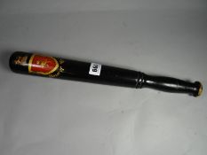 A Victorian Police truncheon with coat of arms marked Manor of Upcerne