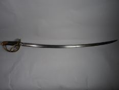 A U.S. Civil War cavalry sword with blade dated 1864 and stamped 'A.G.M. C. Roby W. Chelmsford