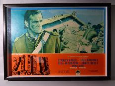 A framed original Italian Zulu poster, 18 x 26 ins (46 x 66 cms)