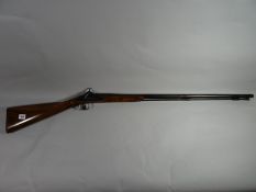 22 Bore percussion fowler rifle converted from flintlock by drum and nipple