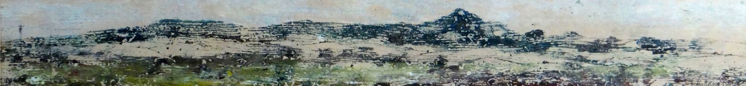 JOHN KNAPP-FISHER watercolour - view of mountains from lowland road, signed and dated 1968, 2.25 x