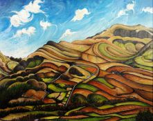 GLYN PRICE oil on board - Snowdon landscape, signed and dated 2011 and entitled 'Y Wyddfa' verso,