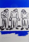 JOSEF HERMAN lithograph - entitled 'Three Figures' from Poems by Catallus, signed in pencil, 11 x