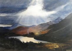 ROB PIERCY watercolour - 'Nant Gwynant', signed, 10 x 14 ins (25.5 x 36 cms)