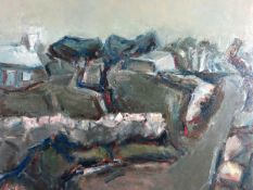WILL ROBERTS oil on canvas - Welsh landscape entitled verso 'Hen Gastell (Old Castle)', signed