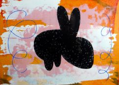 MARTYN DALLIMOORE JONES limited edition (12/12) print - abstract drawing, possibly of a rabbit on an
