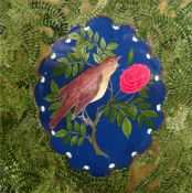 SARA JOHN gouache on paper a pair - 1) 'The Nightingale & The Rose', 8 x 8 ins (20 x 20 cms) 2) '