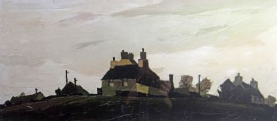 SIR KYFFIN WILLIAMS RA coloured limited edition (44/100) print - village scene, Pengraigwen,