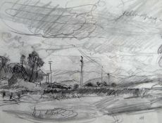 ATTRIBUTED TO SIR KYFFIN WILLIAMS RA pencil drawing - appears to be a preliminary sketch for a later
