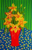 DISI ART DESIGNS silk screen prints - a selection four variations of flowers in vases, dated 1988,