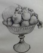 SARA JOHN pencil sketch a pair - 1) sketch of a females head, signed, 10 x 9.5 ins (26 x 24 cms), 2)