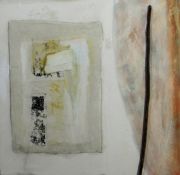 MARY HUSTED mixed media - entitled 'Keep Pace with the Wind', signed verso, 11 x 11.5 ins (28 x 29