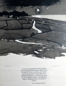 SIR KYFFIN WILLIAMS RA limited edition (66/75) print of a colourwash - moonlit Caernarfonshire