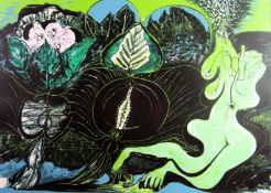 CERI RICHARDS limited edition (25/75) coloured print - semi abstract and naturalistic study,