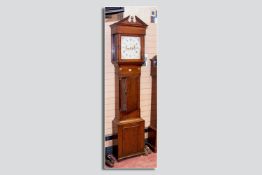 An 18th Century Watkin Owen, Llanrwst oak longcase clock having a painted Roman numeral dial with