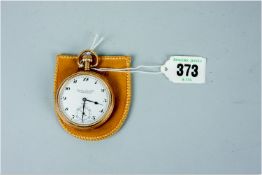 A nine carat gold encased Dennison gent's pocket watch of plain form with finely maintained white