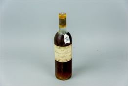 A single bottle of 1966 Chateau D'Yquem Lur-Saluces wine, this item was bought into trading stock in