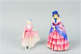 A Royal Doulton china figurine 'A Victorian Lady' HN728, 8 ins (20 cms) high 'Potted by Doulton &