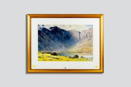 WARREN WILLIAMS ARCA watercolour - Snowdonia including Devil's Kitchen and Llyn Idwal, signed, 13.
