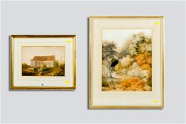 JOHN GLOVER watercolour - treescape, 15.5 x 12.5 ins (39 x 32 cms) and late 19th/early 20th