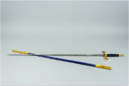 A Masonic ceremonial sword, the decorated blade marked 'Pobjoy, Great Queen's Street' having a