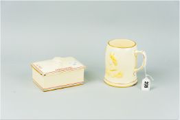 A Crown Devon butter dish and cover commemorating the Coronation of Queen Elizabeth II, June 2nd,