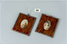 A portrait miniature of a gentleman in late 18th/early 19th Century costume, indistinct signature to