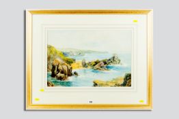 JOSEPH HUGHES CLAYTON watercolour - Anglesey coastal scene near Cemaes Bay, signed, 14 x 20.5 ins (