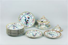 A parcel of 19th Century Staffordshire pottery floral decorated pearlware dinner plates (fifteen) '