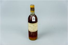 A single bottle of 1966 Chateau D'Yquem Lur-Saluces wine, this item was bought into trading stock in