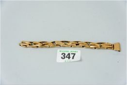 Part of a nine carat gold four bar watch bracelet, 12 grms