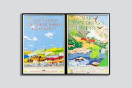 A pair of framed railway posters - 1. The Ffestiniog Railway - 'The Little Railway the Whole World
