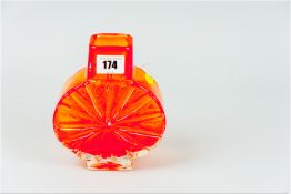 A Whitefriars tangerine 'Sunburst' vase, designed by Geoffrey Baxter, 6.25 ins (16 cms) high