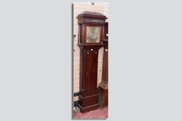 A good late 18th Century mahogany longcase clock, the square brass dial with Roman numerals and