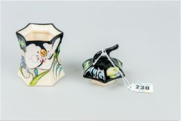 A Moorcroft 'Au Lait' sugar basin and lid, circa 2010, 4.75 ins (12 cms) high