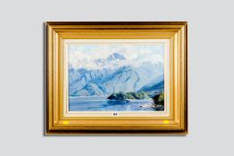 MARK THOMAS (of New Zealand) oil on canvas - Lake Manipouri, signed, 12.5 x 18 ins (32 x 46 cms)