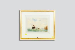 SAMUEL JOHN MILTON BROWN watercolour - Mersey shipping scene, signed, 8.5 x 12.5 ins (21 x 32 cms)