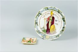A Royal Doulton 'Victory & Peace' circular commemoration plate, 10 ins (25 cms) diam and a Royal