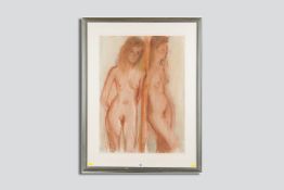 HARRY HOLLAND pastel - 'Reflection', signed and dated verso 1989, 28.75 x 20.75 ins (73 x 53 cms)