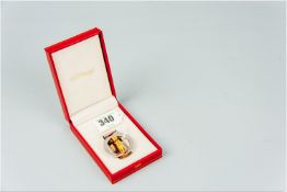 A Dupont, Paris Art Deco style 925 silver clip with yellow metal centre curved band, 23.5 grms gross