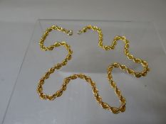 A 9ct yellow gold rope-twist necklace, 10.96gms