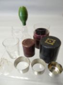 Travellers / pilgrimage drinking set together with breast pump and glass nipple shield