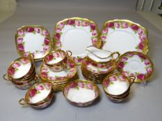 A Royal Albert rose decorated forty piece tea set