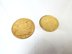A  gold full sovereign, 1912 together with a gold half sovereign, 1906