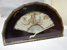 A fine quality turn of the century wedding fan with finely carved ivory handle and blades and having
