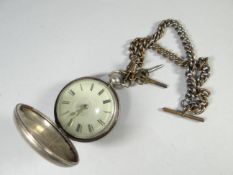 A silver William IV full-hunter pocket watch, London 1932, maker's mark JJ