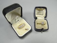 An 18ct yellow gold square-cut diamond solitaire ring, visual estimate 0.65ct approx, 3.28 gms;